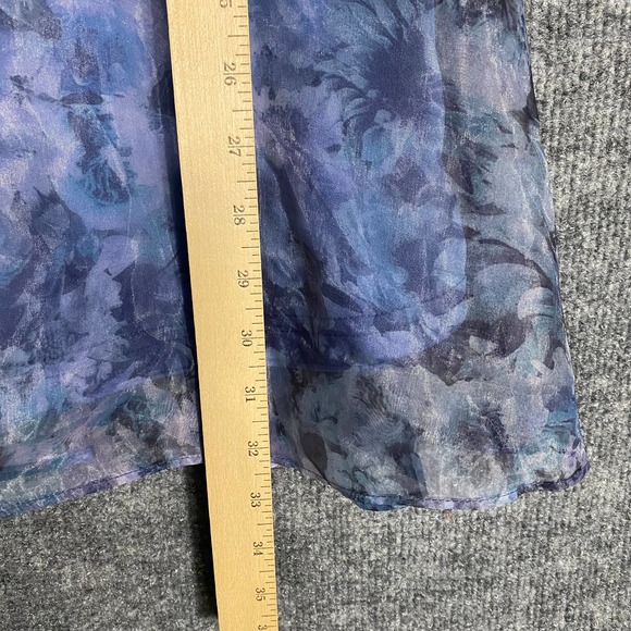 Lulus Mini Dress XS Blue Floral Organza Imagine Romance A-Line Party - Picture 10 of 14